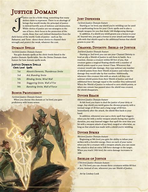 [5e] Justice Domain | A Protective Cleric Subclass That Uses Smites and ...
