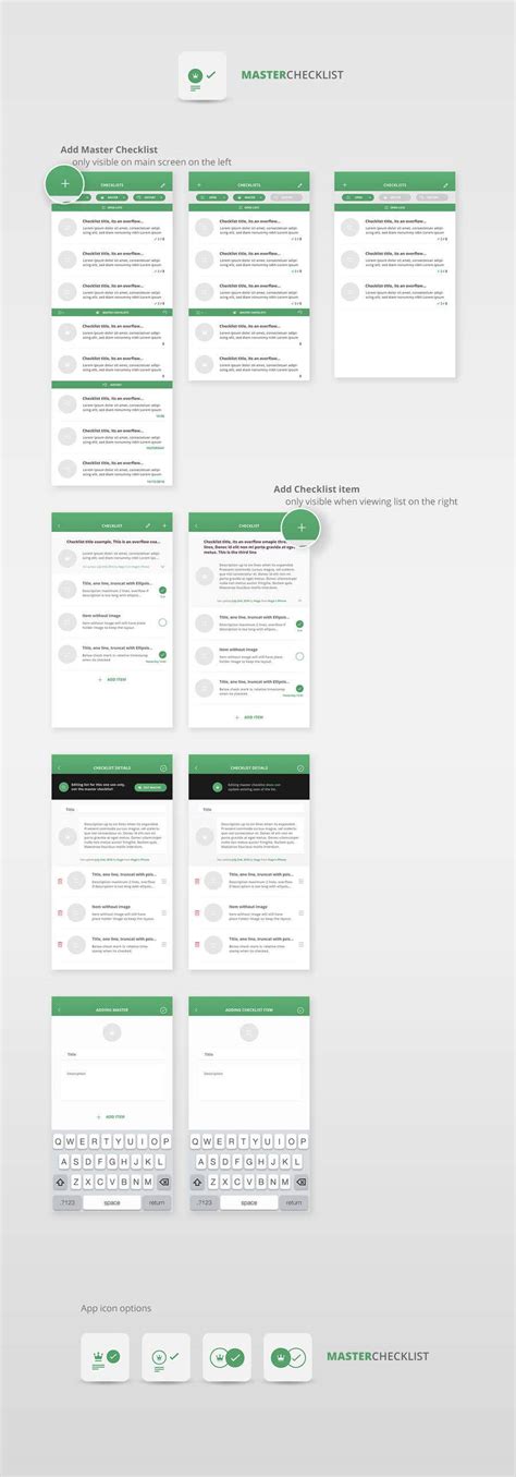 UI Design and App Icon for iOS Checklist App | Freelancer
