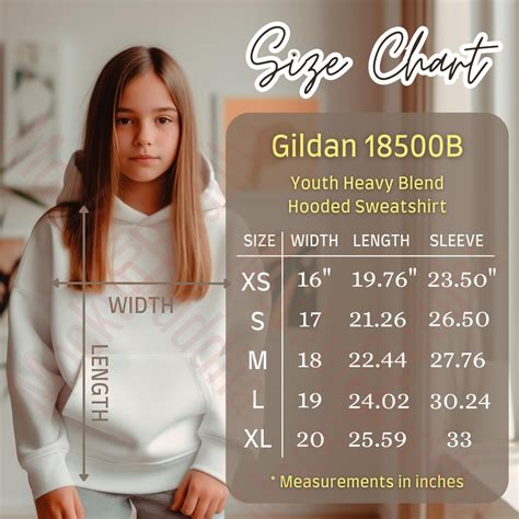 Gildan 18500B Size Chart Youth Heavy Blend Hooded Sweatshirt, Size ...