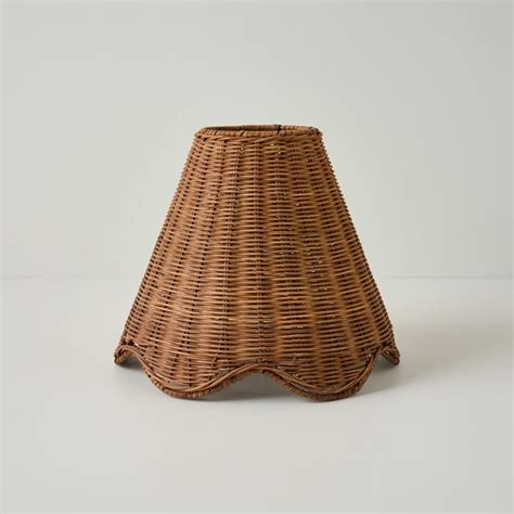 Rattan Scallop Shade | Rattan lamp, Wicker lamp shade, Small lamp shades