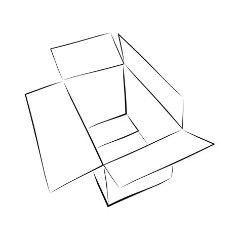 Karton prosty rysunek ręczny rysunek wektorowy biały | Wektor Premium