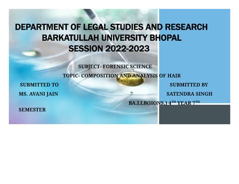 Composition AND Analysis OF HAIR PPT - DEPARTMENT OF LEGAL STUDIES AND ...