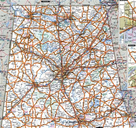 Highway map of alabama