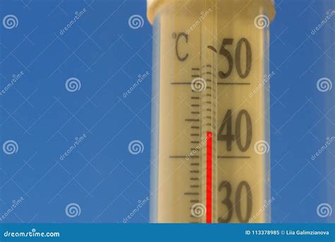 Very High Temperature of 43 Degrees Celsius Stock Image - Image of ...