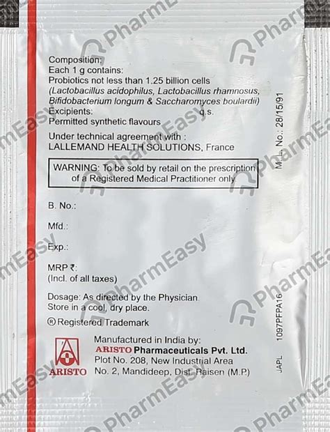Darolac 1250 M Oral Powder (2): Uses, Side Effects, Price & Dosage ...