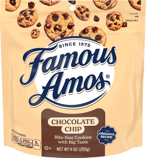 Amazon.com: Famous Amos Classic Chocolate Chip Cookies, 1 oz., 30-Pack ...