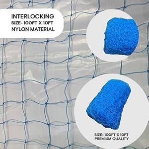 Azure (100x10) Cricket Trainnig Net HDPE Nylon 12 Ply Thickness 88mm ...