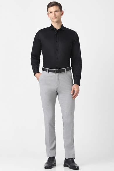 Buy Men Grey Solid Formal Trousers Online - 886249 | Peter England