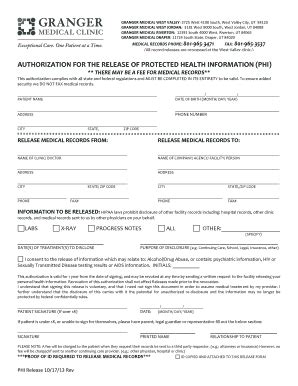 Granger Medical Records - Fill and Sign Printable Template Online