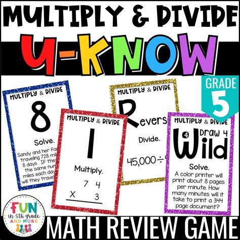 Multiply and Divide Whole Numbers Game - U-Know Math Review Game for ...