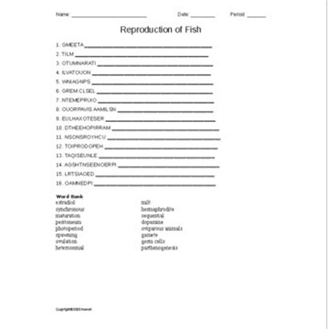 Reproduction of Fish Word Scramble - Amped Up Learning