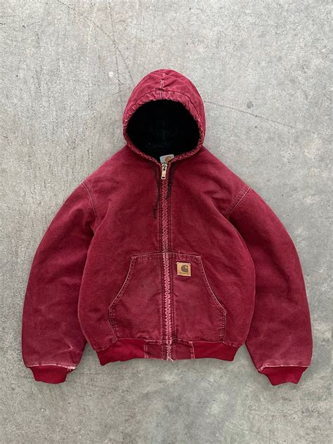 FADED WINE RED HOODED CARHARTT JACKET - 1990S in 2023 | Aesthetic ...