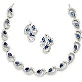 Buy ZENEME Rhodium-Plated Silver Toned Square & Circular Shaped ...