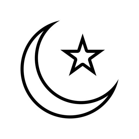 illustration of a crescent moon and star. Islamic symbol. Islamic icons ...