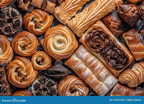 Different Types of Freshly Baked Pastries. Conceptual Illustration ...