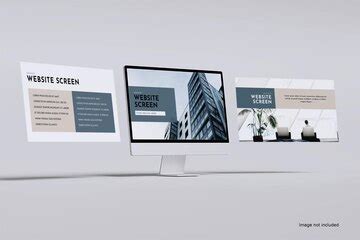 Computer desktop screen mockup | Premium PSD