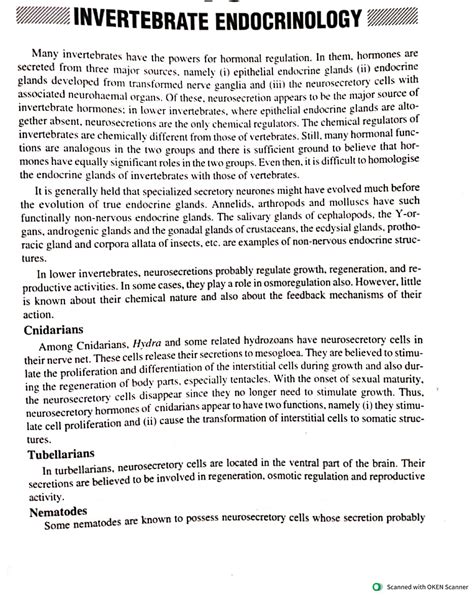 Invertebrate endocrinology - Cnidarians, Tubellarians , Nematodes ...