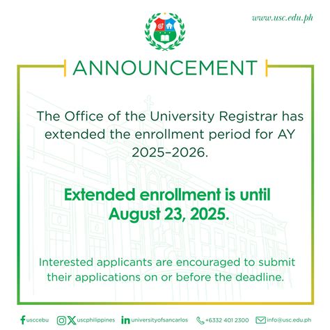 Haven't enrolled yet? Don't... - University of San Carlos | Facebook
