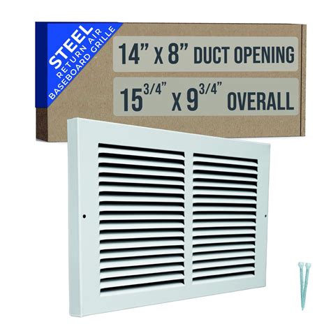 Fits 14x8 Duct Opening | Steel Baseboard Return Air Grille by Handua ...