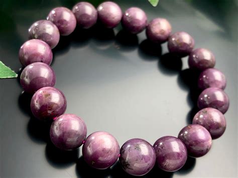 宝石の女王ルビー★濃厚発色！★天然石ブレスレット/スタールビー(ruby・鋼玉・紅玉)/ラウンド/約10mm/1本【天然石/パワーストーン ...