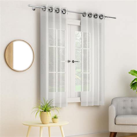 Buy PORTICO Reflections Set of 2 White Printed Window Curtains from ...