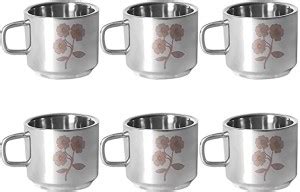 ASHOKA Pack of 6 Stainless Steel Light Weight Rust Free Stainless steel ...