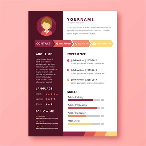 Graphic Designer Resume 180981 Vector Art at Vecteezy
