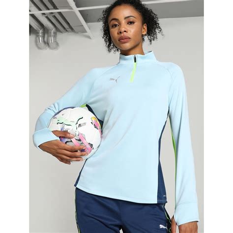 Buy Puma individualBLAZE 1/4 Zip Women Turquoise Sweatshirt Online