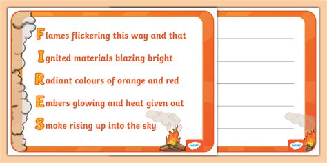Fires Acrostic Poem Example and Template - Twinkl - KS1