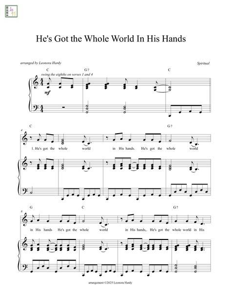 He's Got the Whole World In His Hands (arr. Leonora Hardy) by Spiritual ...