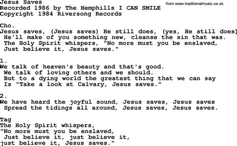 Jesus Saves - Apostolic and Pentecostal Hymns and Songs lyrics, and PDF