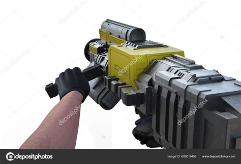 Isolated Render Illustration First Person View Shooter Game Arms ...