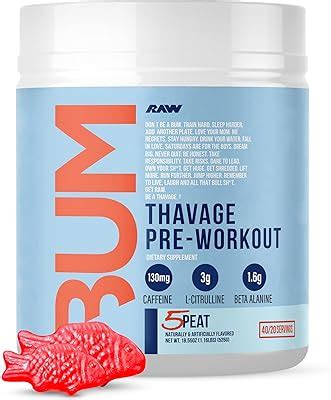 RAW Pre Workout Powder, Thavage (5 Peat, Red Gummy) India | Ubuy