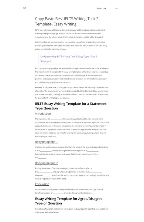 Ielts Writing Task 2 Template - CoursesBlog Login Copy Paste Best IELTS ...