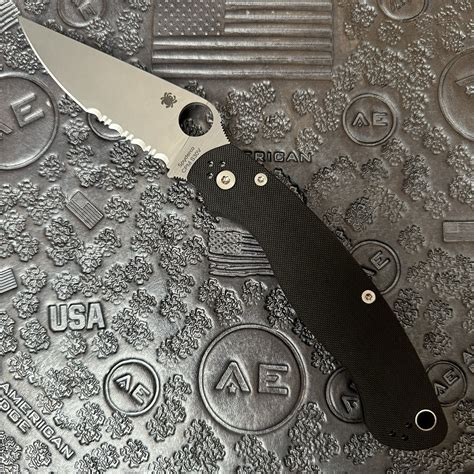 Spyderco Military 2 Compression Lock Black G-10 Handle Satin Combo Blade C36GPS2 | American Edge ...