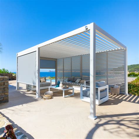 Pergola autoportante bioclimatica Evora GM (3,6 x 6 m) - Bianco - Eminza