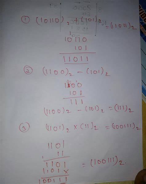 perform the following binary arithmetic - Brainly.in