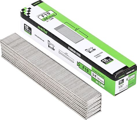 meite 18 Gauge Stainless Steel Brad Nails, 3/4 Inch 18GA Brad Nails ...