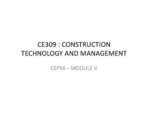 Module 5 ppt - Practice materials for construction technology and ...