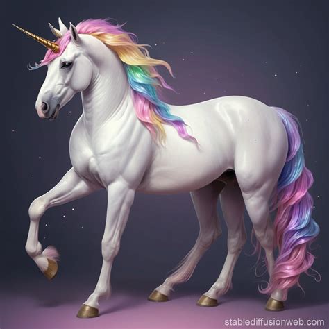 Unicorn with Horse Features | Stable Diffusion Online
