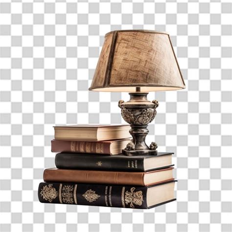 Table lamp lighting books on the table png transparent | Premium AI ...