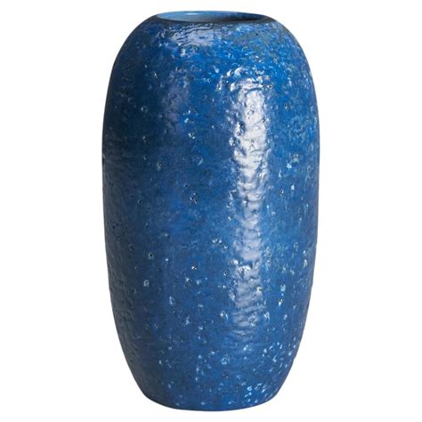 Upsala Ekeby Large Floor Vase in Ceramic, Hand-Painted, Beautiful Blue ...