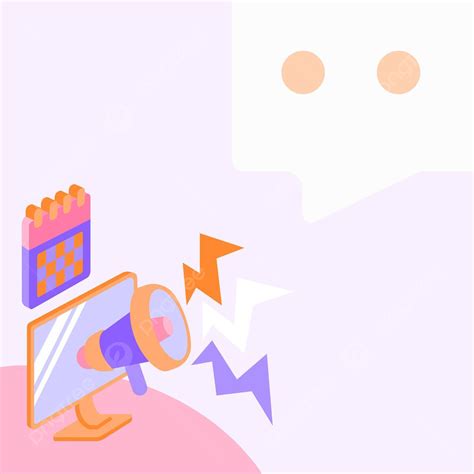 Megaphone Lightning Message On Monitor With Bullhorn Thunder Chat Box ...