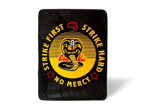 Buy Cobra Kai "Strike First" Fleece Throw Blanket | 45 x 60 Inches ...