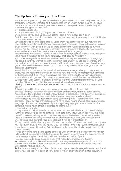 Clarity- Fluency - soft skill notes - Clarity beats fluency all the ...