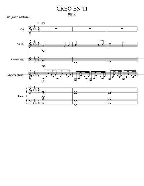 La Partitura de Creo en Ti | Partituras.org