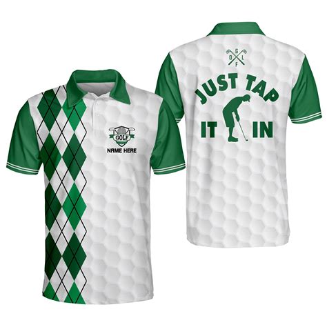Lasfour Funny Golf Shirts For Men, Personalized Just Tap It In Crazy ...