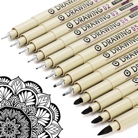 Amazon.com : Muchcute Micro Fineliner Drawing Art Pens: 12 Black Fine ...