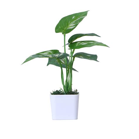 GoodLuck GreenZ Artificial Shrubs Plant Potted Taro Leaf Faux Plants in ...