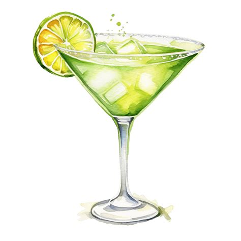 Margarita Cocktail Watercolor Clipart Ai Generated, Margarita, Cocktail ...